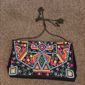 Neon Beaded clutch purse